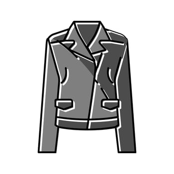 leather jacket outerwear female color icon vector illustration