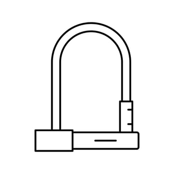 lock for safe bike line icon vector illustration