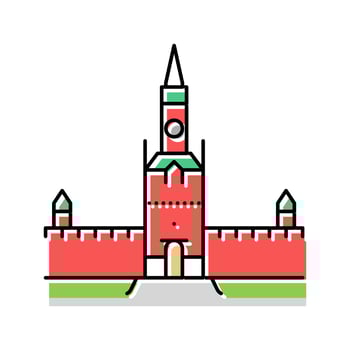 moscow kremlin color icon vector illustration