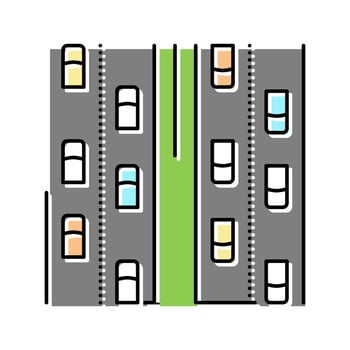 highway road color icon vector illustration
