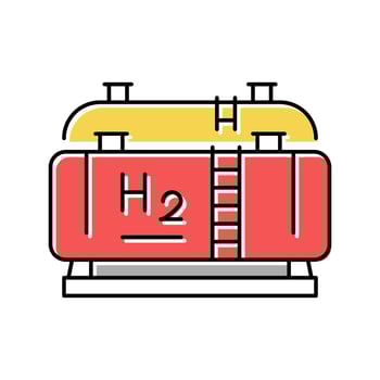 tank storaging hydrogen color icon vector illustration
