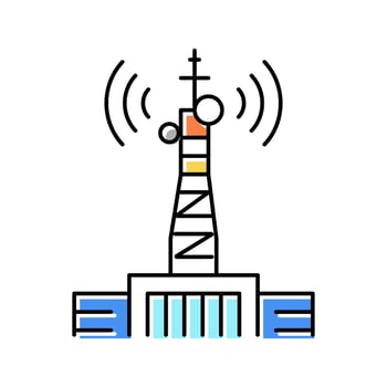 tower telecommunication color icon vector illustration