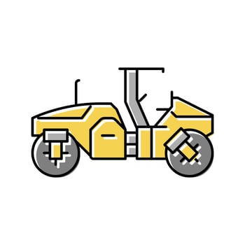 drum roller construction car vehicle color icon vector illustration