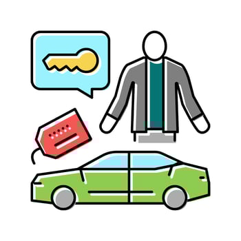 car detailing specialist color icon vector illustration