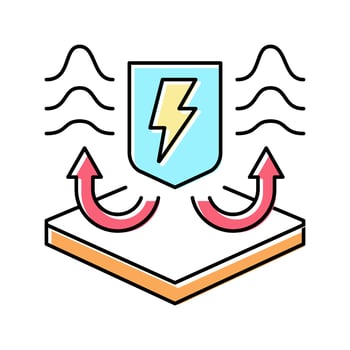 antistatic fabrics properties color icon vector illustration
