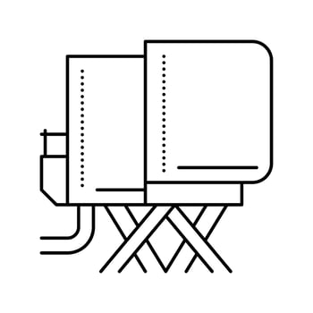 airplane simulator flight school line icon vector illustration