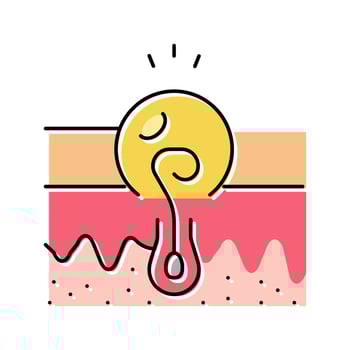 infection from ingrown hair color icon vector illustration