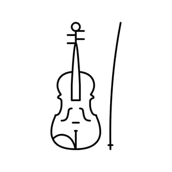 violin music instrument line icon vector illustration