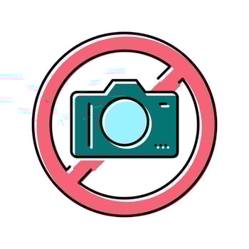 no photo crossed out sign color icon vector illustration