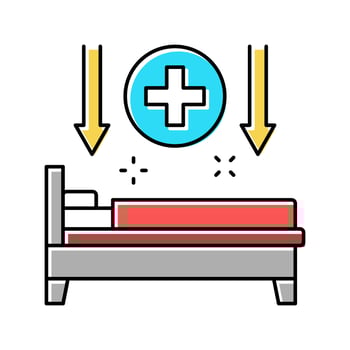 bed rest hepatitis color icon vector illustration