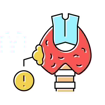 thyroid cancer color icon vector illustration