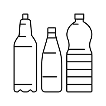 bottle packaging plastic waste line icon vector illustration