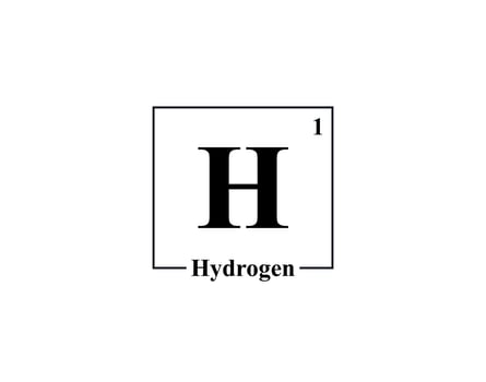 Hydrogen icon vector. 1 H Hydrogen vector
