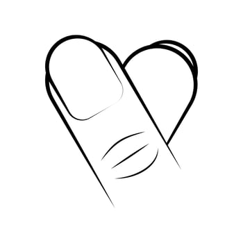 Hand showing heart with fingers gesture mini love.  Love Valentine Day concept. vector
