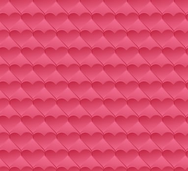Pink gradient hearts seamless pattern, vector illustration.