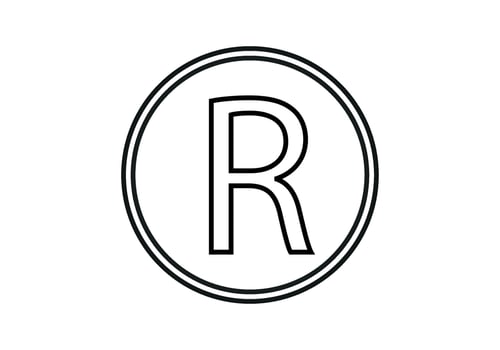 Registered trademark logo icon. Copyright mark symbol icon vector