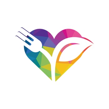 Fork leaf and leaf vector logo design. Organic food concept with Fork and leaf.