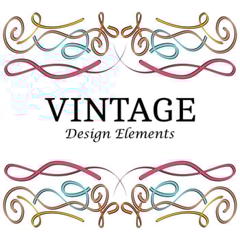 Calligraphic design elements and page decoration. Multicolor Vintage elements for design on a white background. Vector decorative design elements.