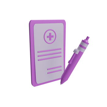 3D Hospital Document Icon with transparent background, suitable for template design, UI or UX and more. png