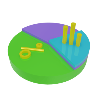 3D Pie chart icon with transparent background, perfect for template design, UI or UX and more. png