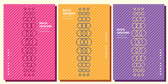 Geometric lines background template set copy space for poster, banner, flyer, cover, booklet, or pamphlet vector