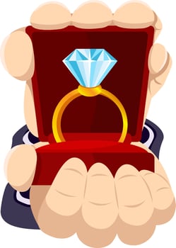 marry me propose engagement ring wedding romance valentine gift vector