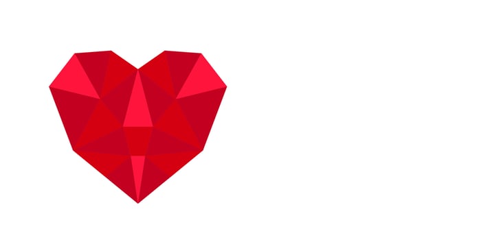 Heart greeting card holiday Valentine's Day. Love horizontal banner with place for text. vector