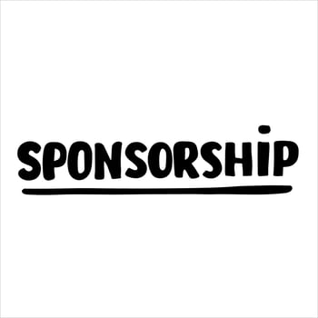 sponsorship hand drawing lettering word on white. vector