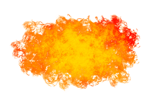 circle frame orange flame isolated on transparent background PNG file