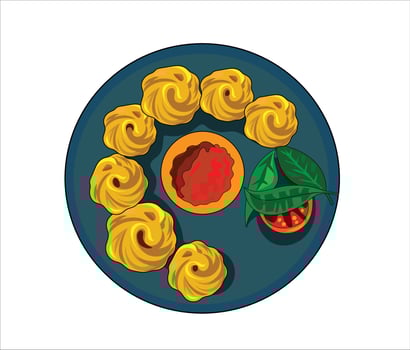 Momos food illustration vector