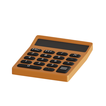 3d rendered orange color calculator perfect for design project png