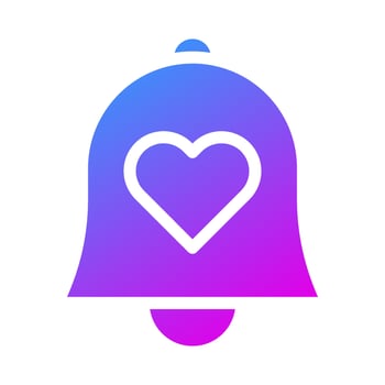 bell icon solid purple style valentine illustration vector element and symbol perfect.