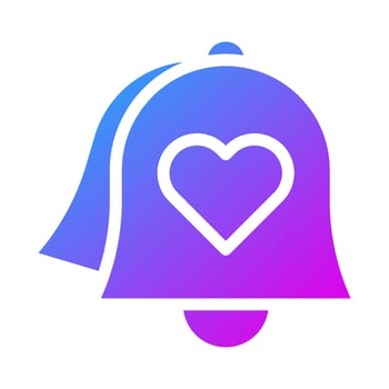 bell icon solid purple style valentine illustration vector element and symbol perfect.