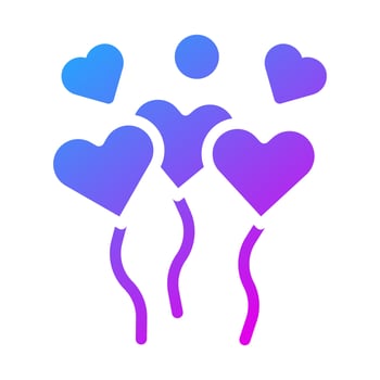 balloon icon solid purple style valentine illustration vector element and symbol perfect.