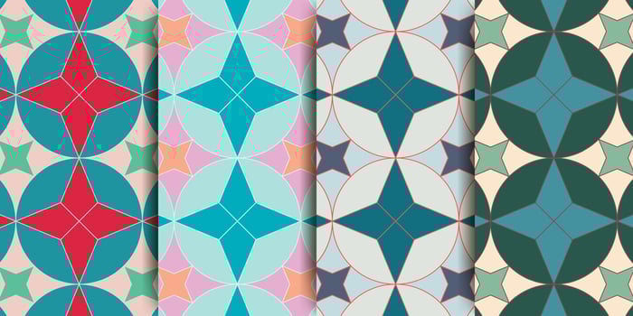 Arabic seamless pattern in multicolored palette.Arabic Muslim ethnic style. Ramadan wallpaper design. Vector illustration.
