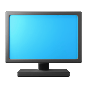 monitor computer pc screen display symbol user interface theme 3d render icon illustration isolated png