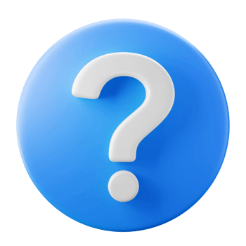 white question mark on blue glossy circle shape user interface theme 3d icon render illustration isolated png