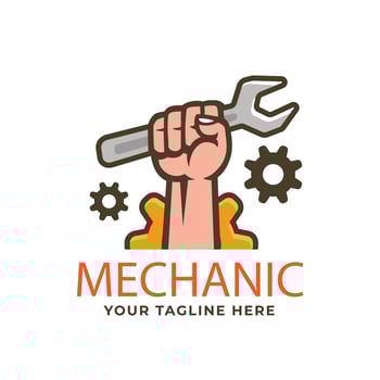 gradient mechanical engineering logo template vector