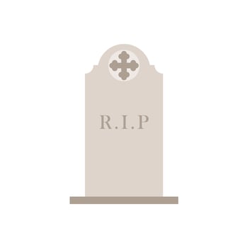 gravestone flat design illustration isolated on white background. tombstone icon for cemetery and graveyard illustration vector