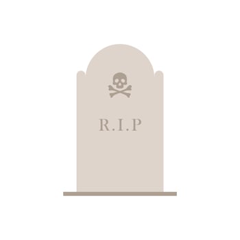 gravestone flat design illustration isolated on white background. tombstone icon for cemetery and graveyard illustration vector