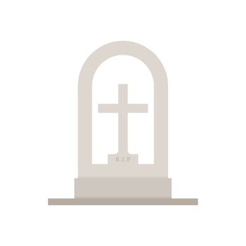 gravestone flat design illustration isolated on white background. tombstone icon for cemetery and graveyard illustration vector
