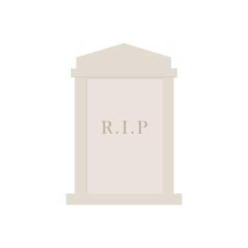 gravestone flat design illustration isolated on white background. tombstone icon for cemetery and graveyard illustration vector