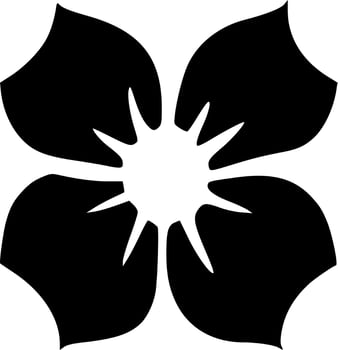 black and white of flower shape vector