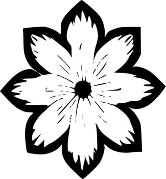 black and white of flower shape vector
