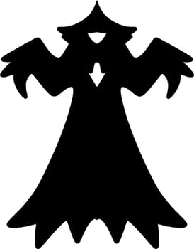 black and white of ghost monster vector