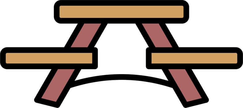 Picnic Table Vector Icon