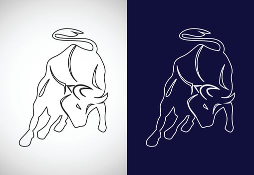 Line art bull logo, Bull logo design vector template,