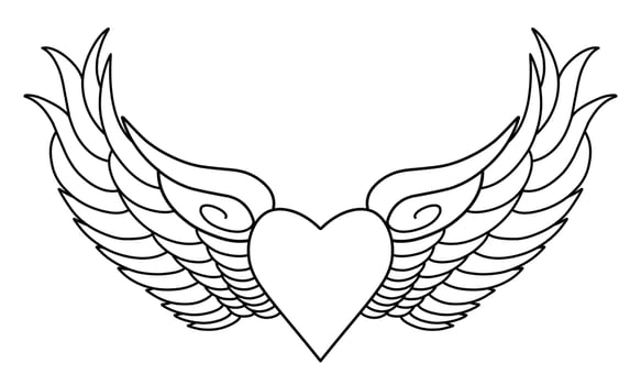 Free vector angel wings line art style