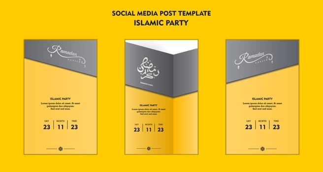 Set of Square social media post template for ramadan kareem and Good for and good for another islamic party vector