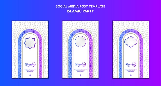 Set of Square social media post template for ramadan kareem and Good for and good for another islamic party vector